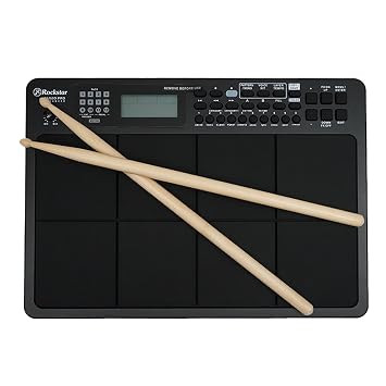 ROCKSTAR PAD 20Pro Advanced Octapad - Black | Electronic Multi Drum Pad With Sticks | Professional Octapad | Ideal for Beginners & Advance Level | 8 Velocity-Sensitive Pads, Midi Control & LCD Display