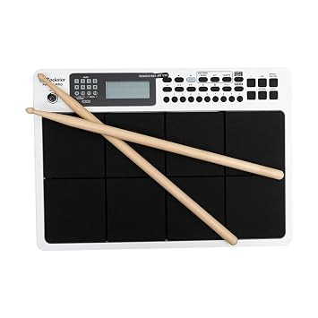 ROCKSTAR PAD 20Pro Octapad - White | Electronic Multi Drum Pad With Sticks | Professional Octapad | Ideal for Beginners & Advance Level | 8 Velocity-Sensitive Pads, Midi Control & LCD Display