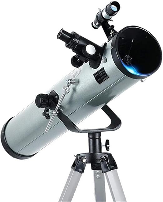 WKM F70076 Astronomical Reflector Telescope for Beginners & Students 76mm Aperture, 700mm Focal Length, Tripod & Finderscope, Moon Filter & Eyepieces, Stargazing