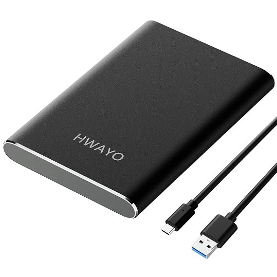 HWAYO 750GB Portable External Hard Drive USB3.1 Type C Ultra Slim 2.5'' HDD