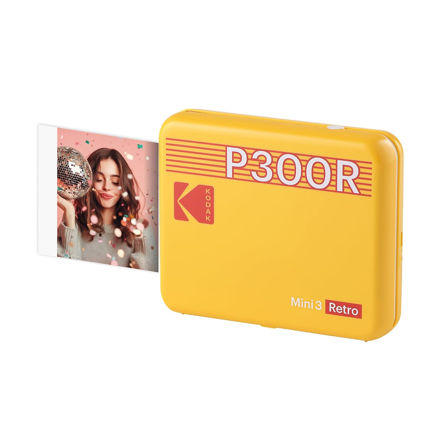 KODAK Mini 3 Retro 3x3 Portable Photo Printer, 4PASS, 38 Sheets, White