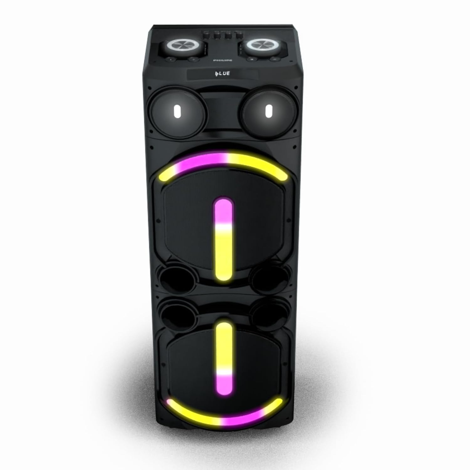 PHILIPS Audio TAX5708 Bluetooth Party Speaker | 400W Max Output with Dynamic Bass Boost, Karaoke Features | Guitar and Mic Support, Multipoint Connectivity, Party Lights and Handle with Wheels