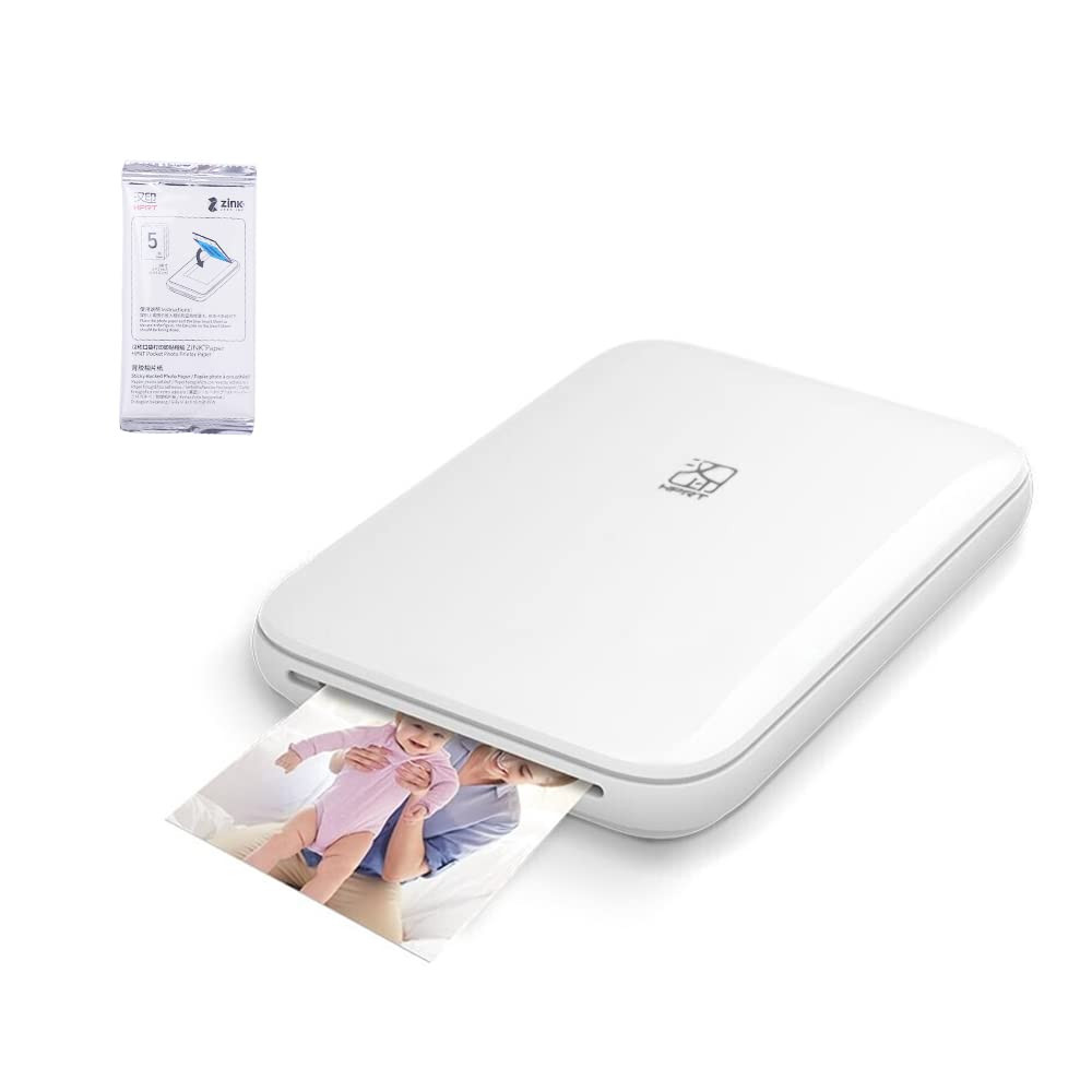 Meisei Photo Printer, Smartphone Printer, Compact, ZINK Printing Technology, AR Photo Photography Compatible, Various Types of Filters, Bluetooth Connection, Operation Simple, USB Charging, Includes 5
