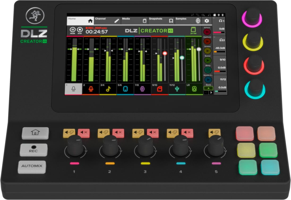 Mackie DLZ Creator XS Compact 6-Channel Digital Audio Mixer With USB Connection, Black